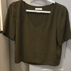 Babaton Womens Size Small Olive Green Dress T Shirt